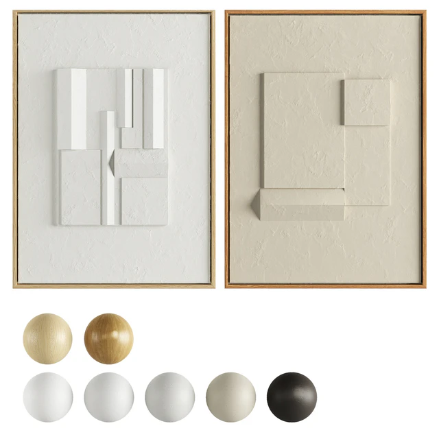 Iolastudios - Plaster Painted Relief Artwork 04 — Descargar