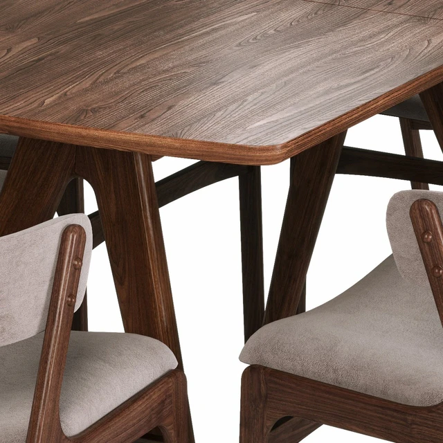 Kitchen table Plinto-1 Brown sliding, chair Jasper — Descargar