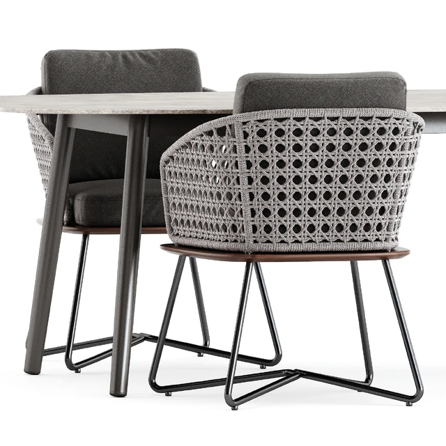 Rivera Little Armchair by Minotti and Ellisse table by Varaschin — Descargar