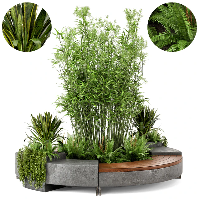 Outdoor Garden set bush and Tree - Garden Set 55 — Скачать