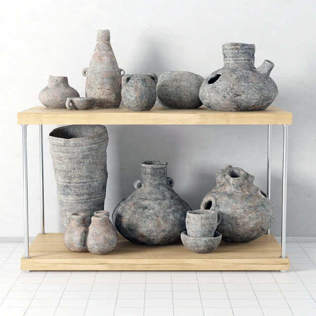 Shelf with pottery — Download