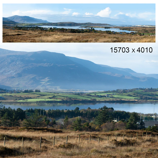Autumn panorama. Northern Ireland. View of the mountains and the bay. — Descargar