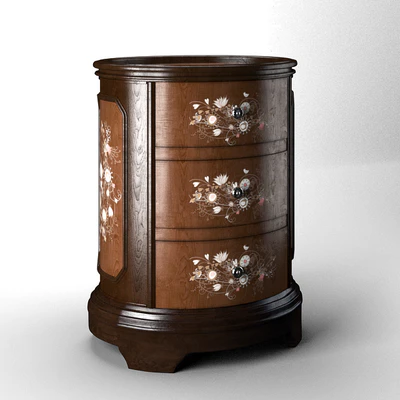 Jabbawy 3 Drawer Hand Painted Oval Tray Chest — Ver 3