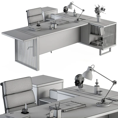 Manager Desk Wood and Black - Office Furniture 264 — Вид 6