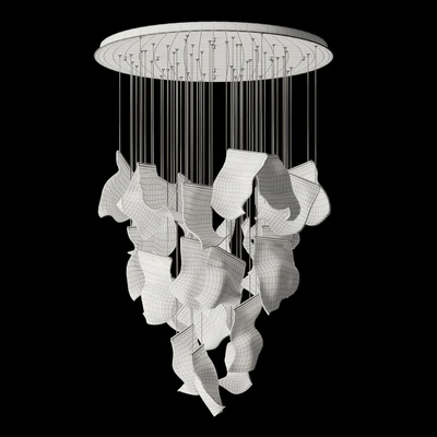 Chandelier with Curved Acrylic Plates Miran 28 — Ver 3