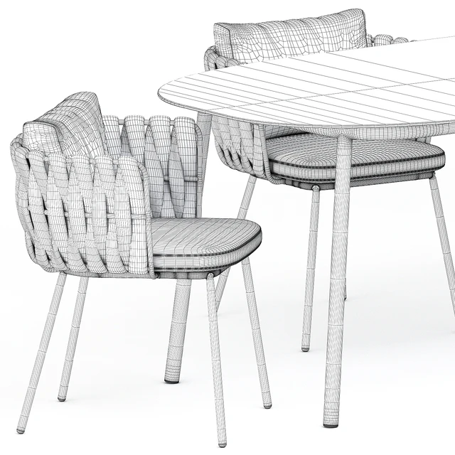 Tosca armchair and Tosca table by Tribu — Descargar