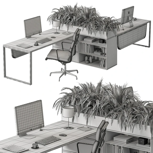 Employee Set - Office Furniture 396 — Descargar