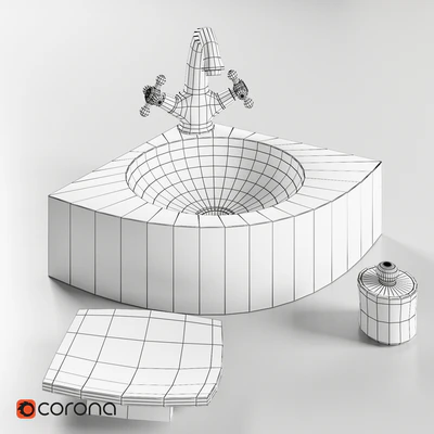 Sink made of natural stone Quarter Black Teak House and mixer Lemark LM2806B — Ver 2
