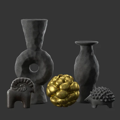 Volcanic Vases and Decorative Objects set — Ver 6