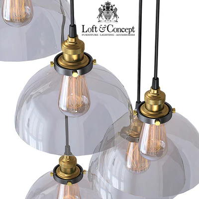 Suspension Loft Clear Glass SemiSphere Cloche 5 — Ver 3