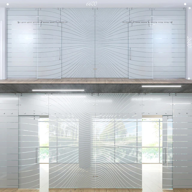 Glass partition with sliding doors - 3 — Descargar