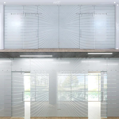 Glass partition with sliding doors - 3 — Ver 1