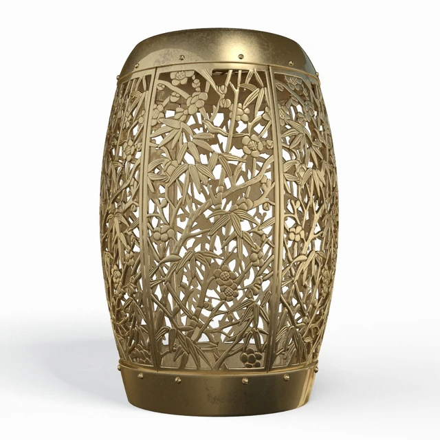 Ottoman Midcentury Asian Inspired Garden Stool — Descargar