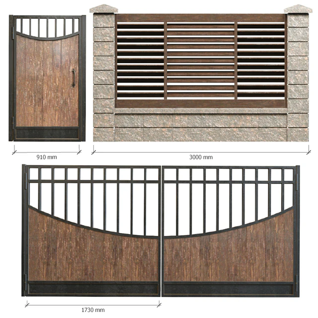 Fence with gates and wicket 2 — Download