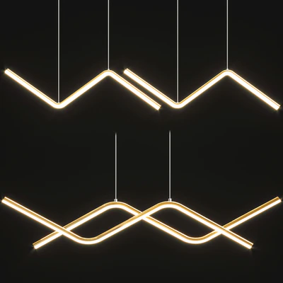 Zigzag Shaped Metal Hanging Lamp — Ver 4