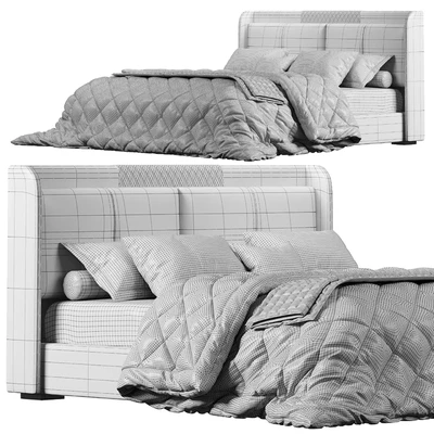 White Wingback Bed By Homary — Вид 3