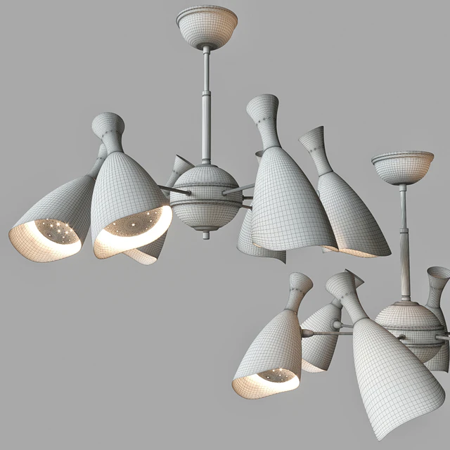 LED Chandelier 6 horns. China Manufacturing. — Descargar