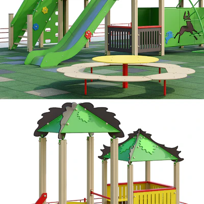 Children playground with a large sandbox — Ver 4