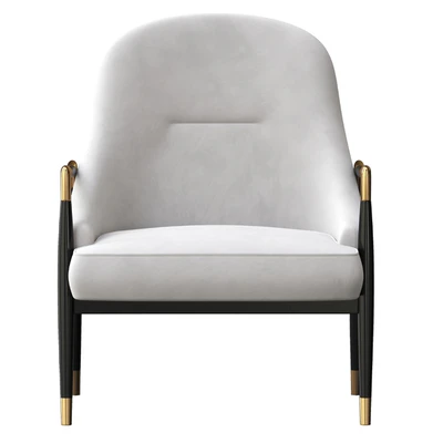 Modern Brass Accented Walnut Lounge Chairs — Ver 4