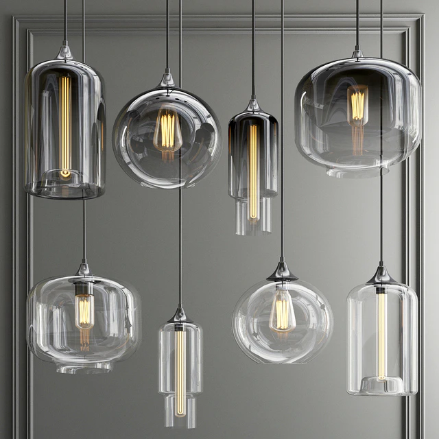 Staggered & Clear Glass Pendant Collectoin — Скачать
