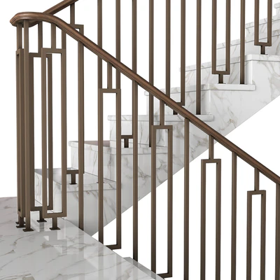 Современная мраморная лестница в стиле Ар-деко.Modern interior stair — Вид 6