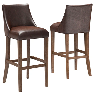 Restoration Hardware Ella Leather Armless Stool — Ver 1