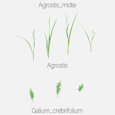 Set for the creation of field grass and lawns — Ver 2