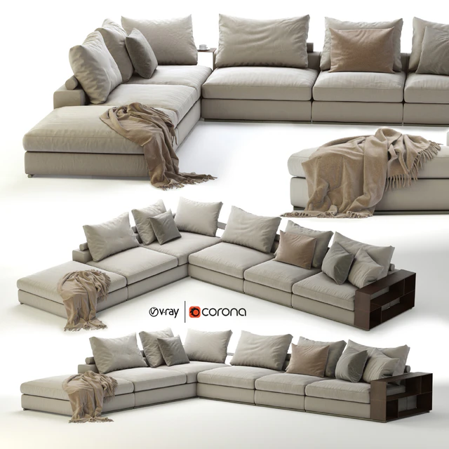 Flexform Groundpiece Sectional Sofa — Скачать