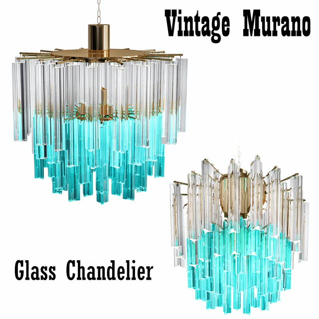1960s Vintage Murano Glass Chandelier turquoise glass — Скачать