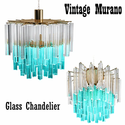 1960s Vintage Murano Glass Chandelier turquoise glass — Скачать
