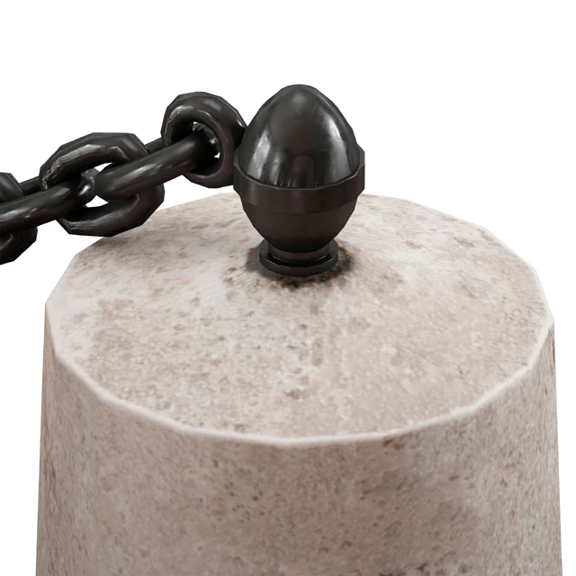 Ограждение. Бетонные столбы с цепями. — Скачать