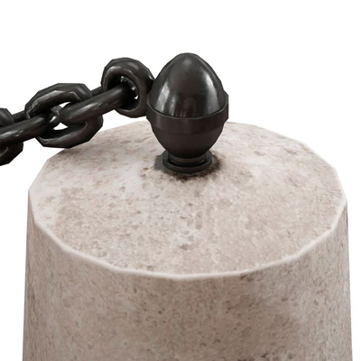 Ограждение. Бетонные столбы с цепями. — Вид 5