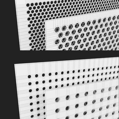 Perforated screens (Rv, Rg) and profiles — Ver 3