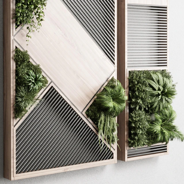 plants set partition in wooden frame- Vertical graden wall decor box 29 — Descargar