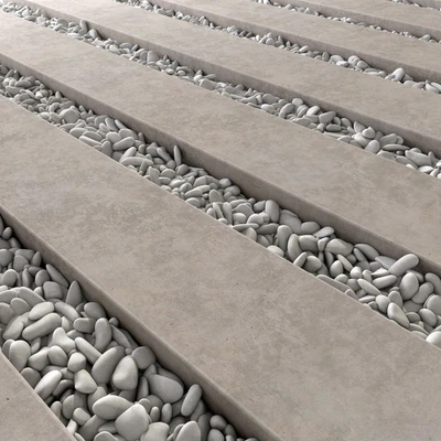 Paving long line plate pebble n1 / Paving long line plate with pebbles — Ver 4