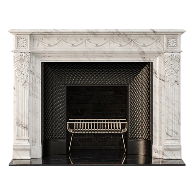 Marble french fireplace mantel — Ver 1