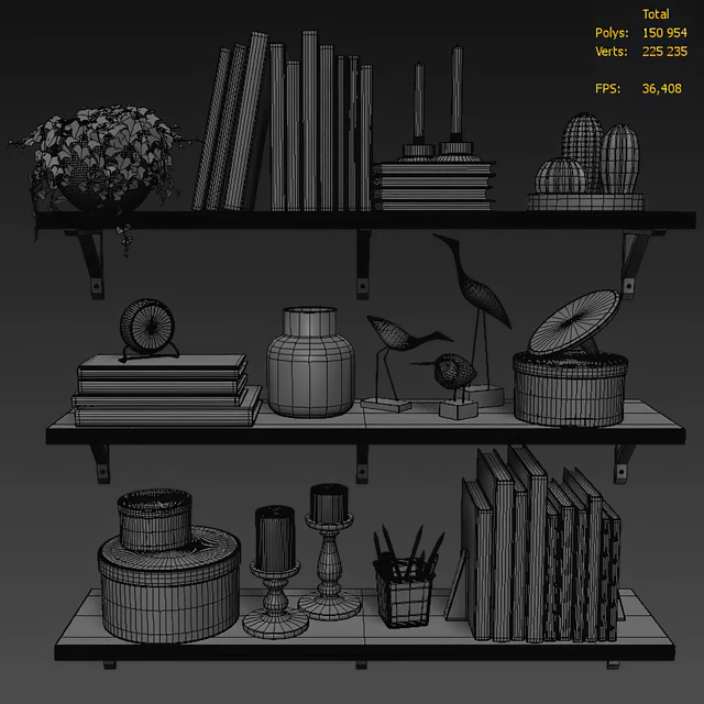 Shelves Bergshult / Sandshult (ikea) with Decorative Filling — Descargar