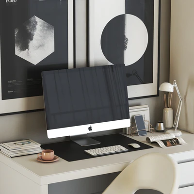 IKEA MALM workplace with LOBERGET chair and BILLY OXBERG bookcase — Ver 3