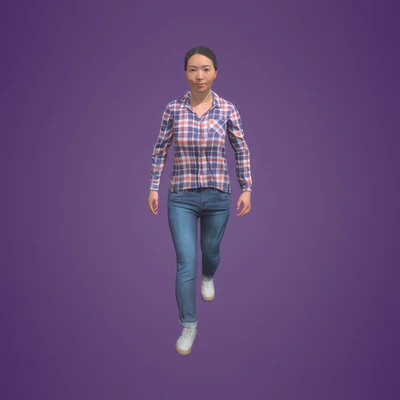 animated asian woman walking 8324-w2 — скачать