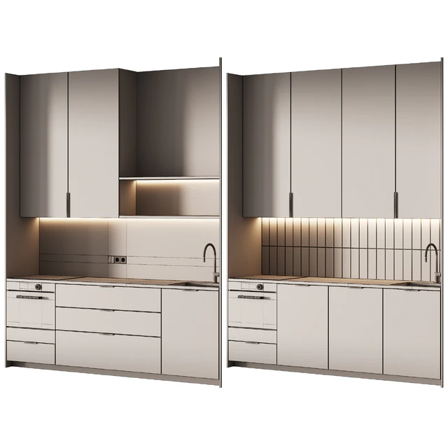 452 modern kitchen 17 mini kitchen 04 wood japandi in 2 options — Скачать