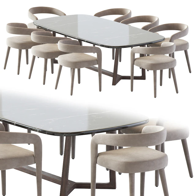 Lisette White Dining Chair and Concorde Table — Скачать