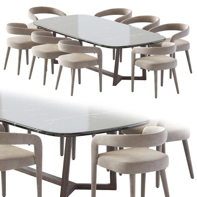 Lisette White Dining Chair and Concorde Table — Вид 7