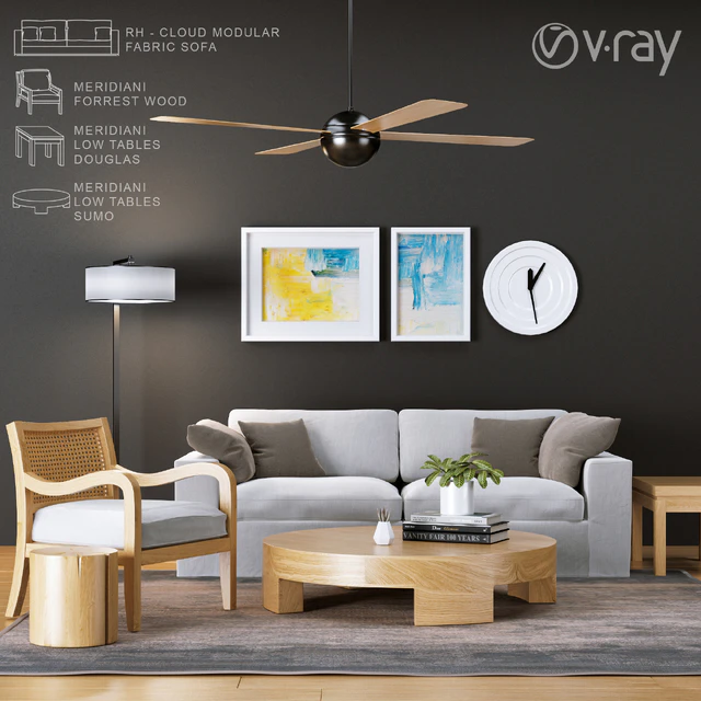 RH AND MERIDIANI FURNITURE SET — Descargar
