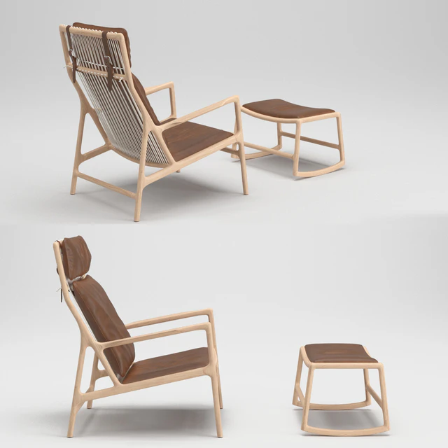 Gazzda Dedo Lounge Chair and Dedo Footstool — Descargar