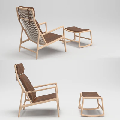 Gazzda Dedo Lounge Chair and Dedo Footstool — Ver 3