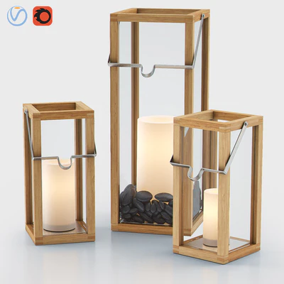 CROSBY Lanterns with PILLAR Candles — Ver 1