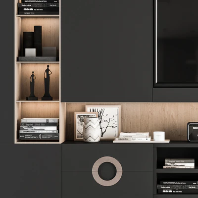 TV Wall Black and Wood - Set 12 — Вид 4