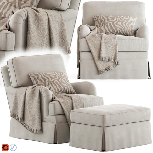 Ethan Allen Monica Armchair and Ottoman — Descargar