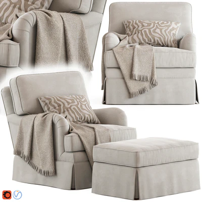 Ethan Allen Monica Armchair and Ottoman — Ver 1