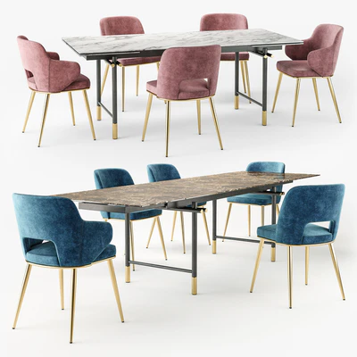 Calligaris Monogram table Foyer chair set — Ver 5